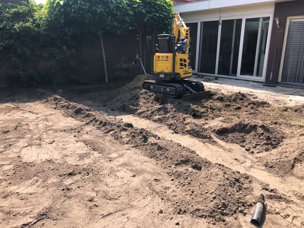 terras uit laten graven
